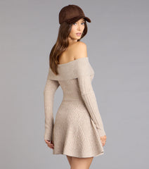 Wrapped Up Cute Off-The-Shoulder Dress