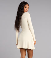 Autumn Knit Long Sleeve Mini Dress