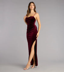 Velvet Lace Up Column Dress