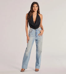 Take The Plunge Sleeveless Halter Crop Top