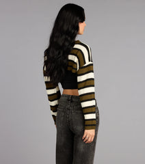 Coffee Run Striped Knit Sweater