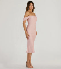 Stylish Off The Shoulder Flared Midi Dress