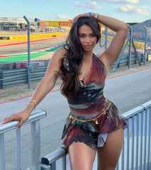 Alluring Open Back Mesh Romper