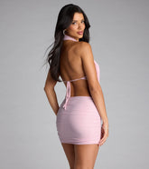 Glitter Halter Mini Dress