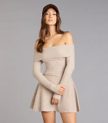 Wrapped Up Cute Off-The-Shoulder Dress