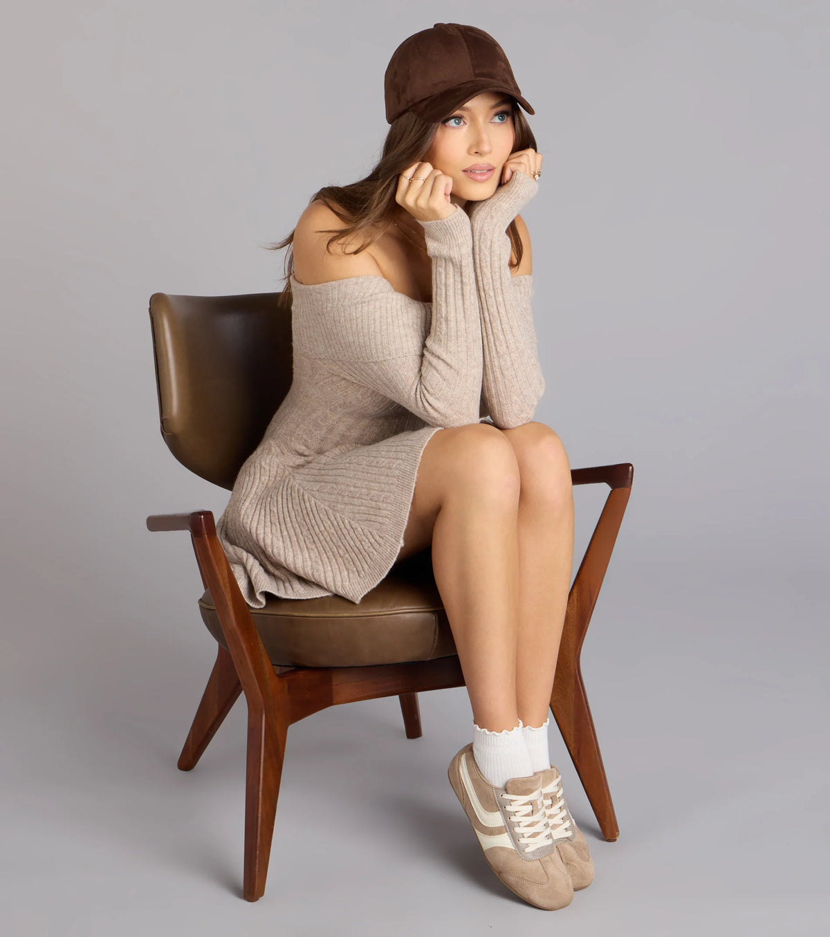 Wrapped Up Cute Off-The-Shoulder Dress