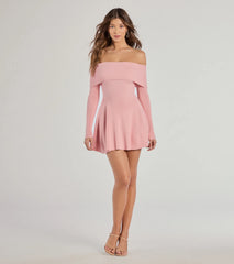 Chic Staple Ribbed Knit Skater Dress