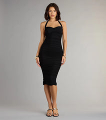 Midnight Halter Midi Dress