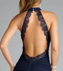 Lace Open Back Mermaid Formal Dress