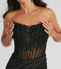 Strapless Corset Lace Formal Dress