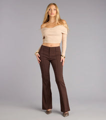 Sleek Polish High-Rise Flare Trouser Pants