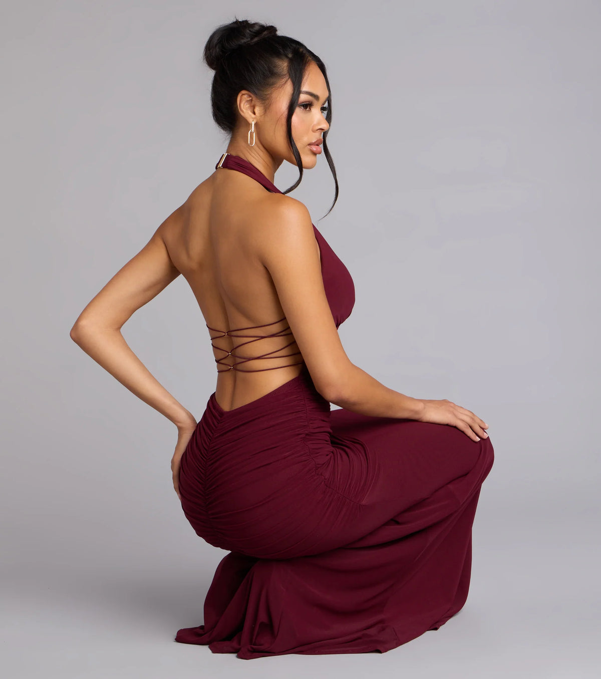 Juliana Mesh Strappy Back Formal Dress