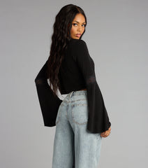 Whisper Lace Tie Front Top