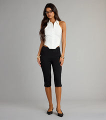 Forever On Trend High Rise Ponte Capri Pants