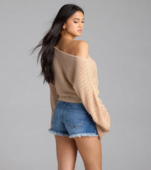 Adorable Crochet Long Sleeve Sweater