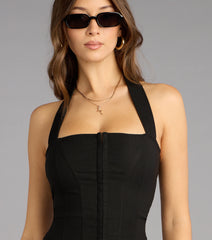 Sleek And Sculpted Halter Corset Top
