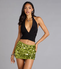 Sparkling Sequin Mini Skort