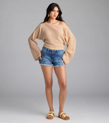 Adorable Crochet Long Sleeve Sweater