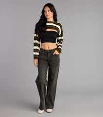 Coffee Run Striped Knit Sweater