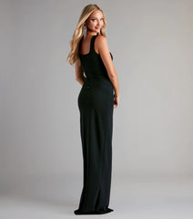 Savannah Formal Crepe Long Dress