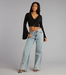 Whisper Lace Tie Front Top