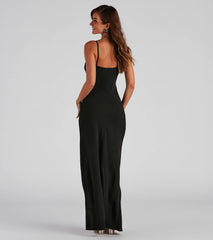 Formal High Slit Wrap Dress